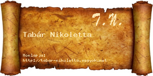 Tabár Nikoletta névjegykártya