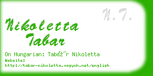 nikoletta tabar business card
